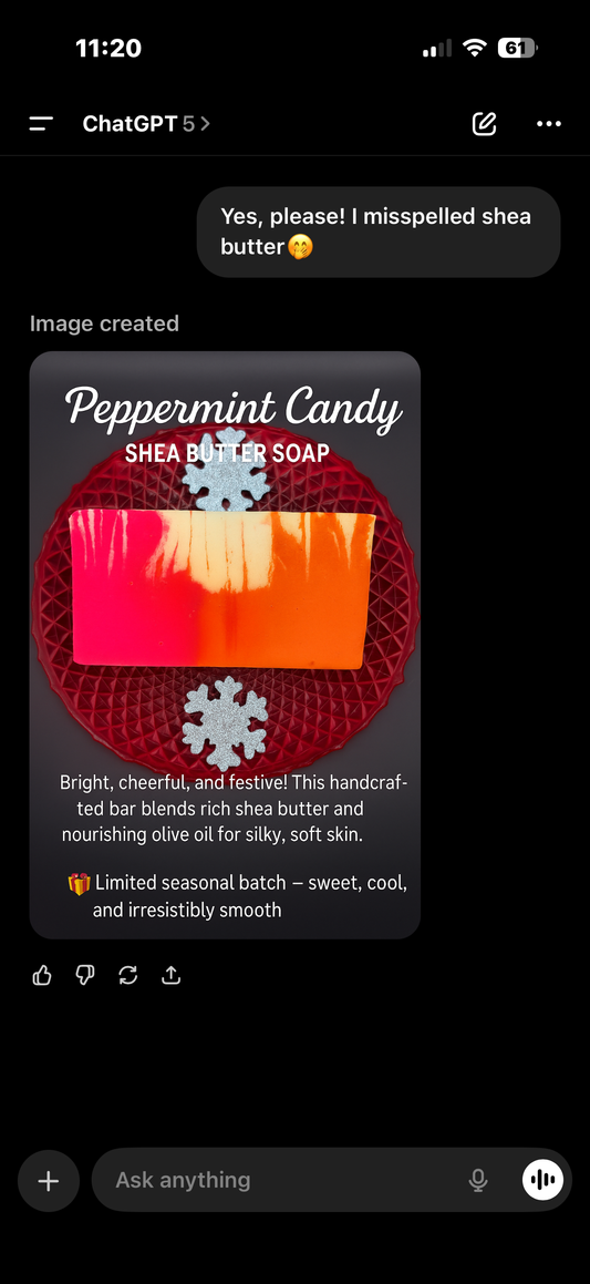 Peppermint candy scented soap
